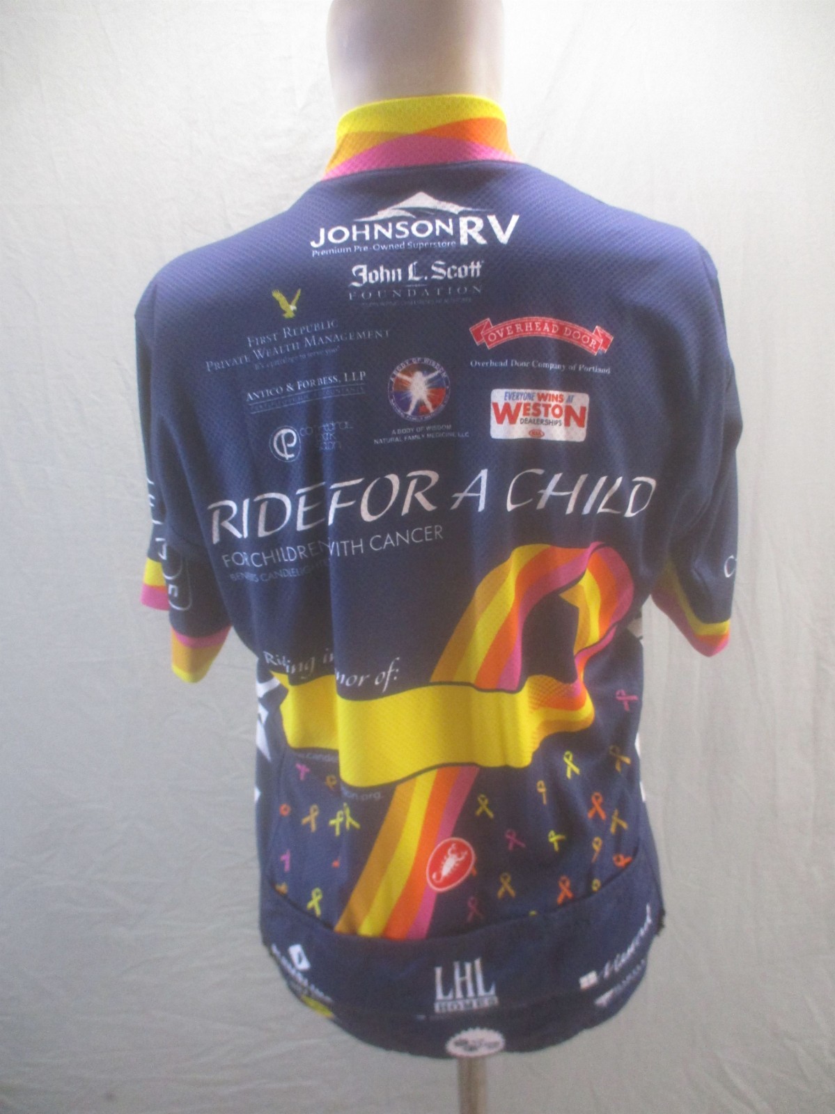 NWT Castelli Size L Mens Multicolor Cycling Full Zip Stretch Athletic Top 463