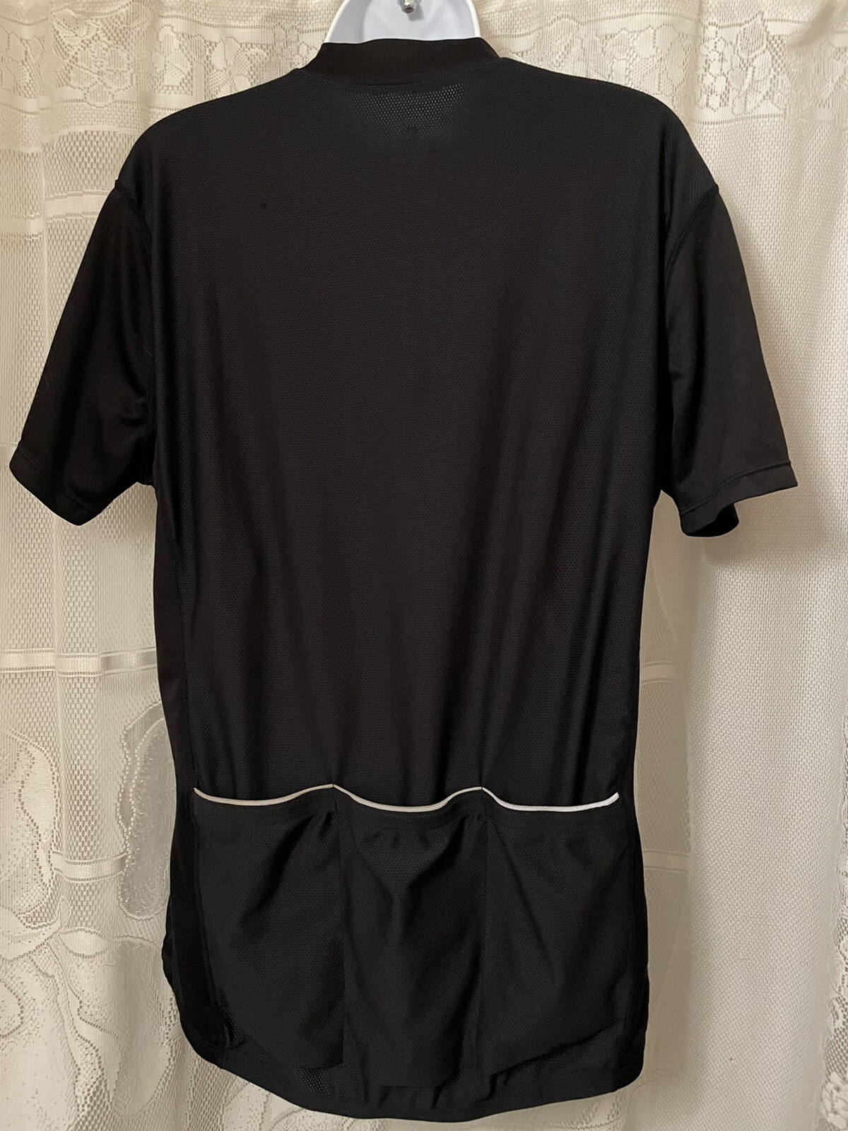 LARGE PEARL IZUMI IMPACT CYCLING JERSEY BLACK TAN ZIPPER BOTTLE POCKETS