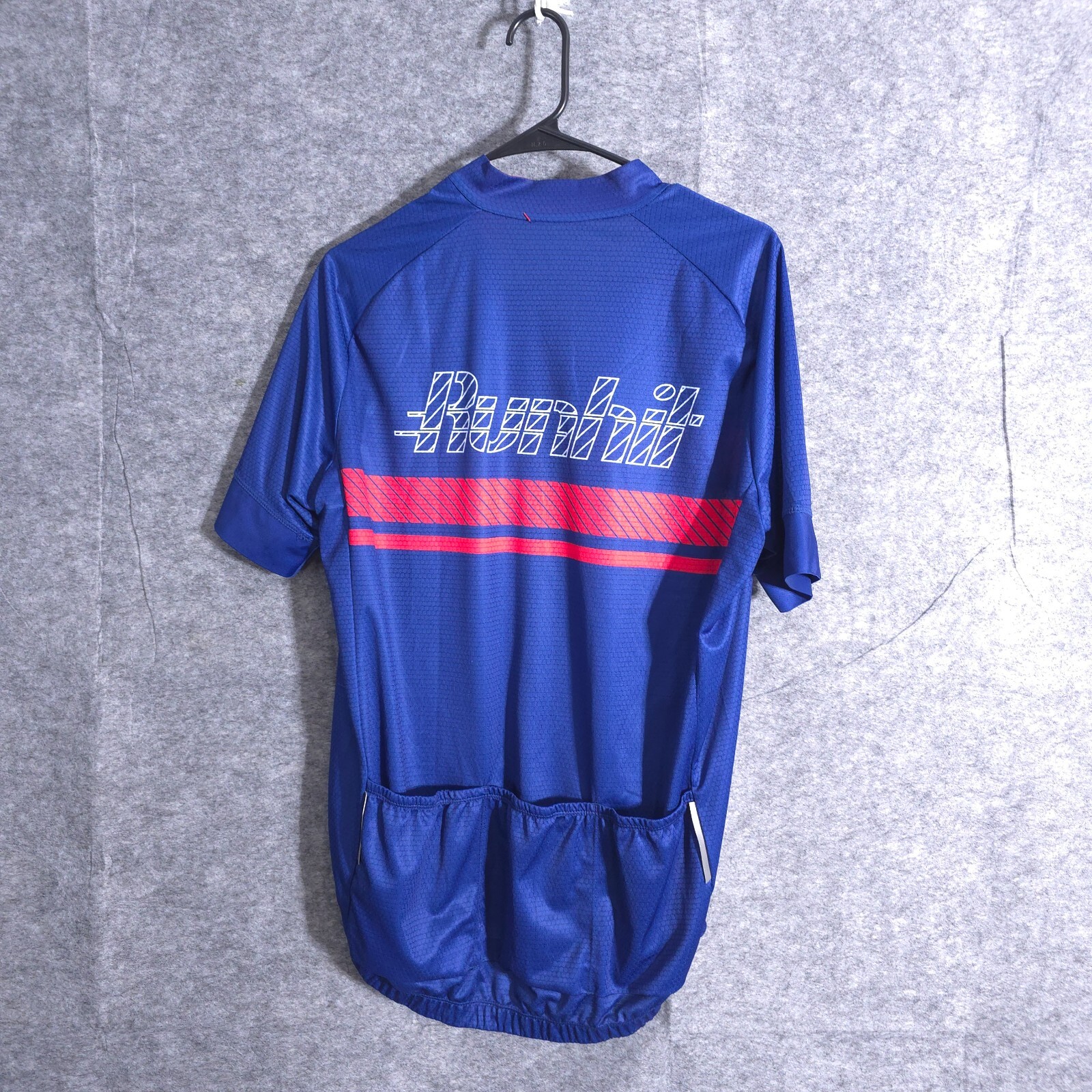 Runhil Clothing USA Men XLarge Cycling Bike Jersey Shirt Red White Blue Pockets