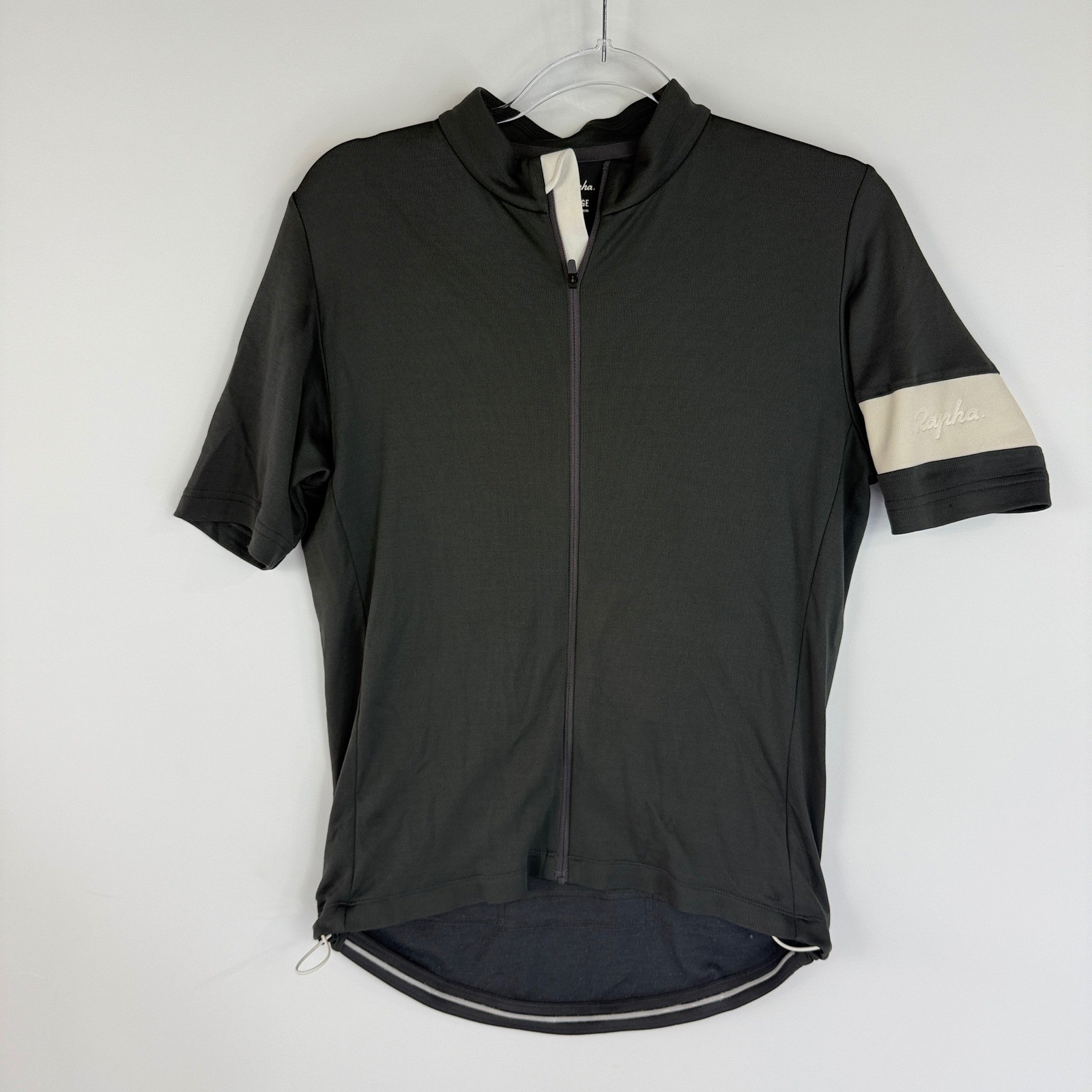 Rapha Classic Jersey II Cycling Top Mens L Black Wool Blend Short Sleeve 12240