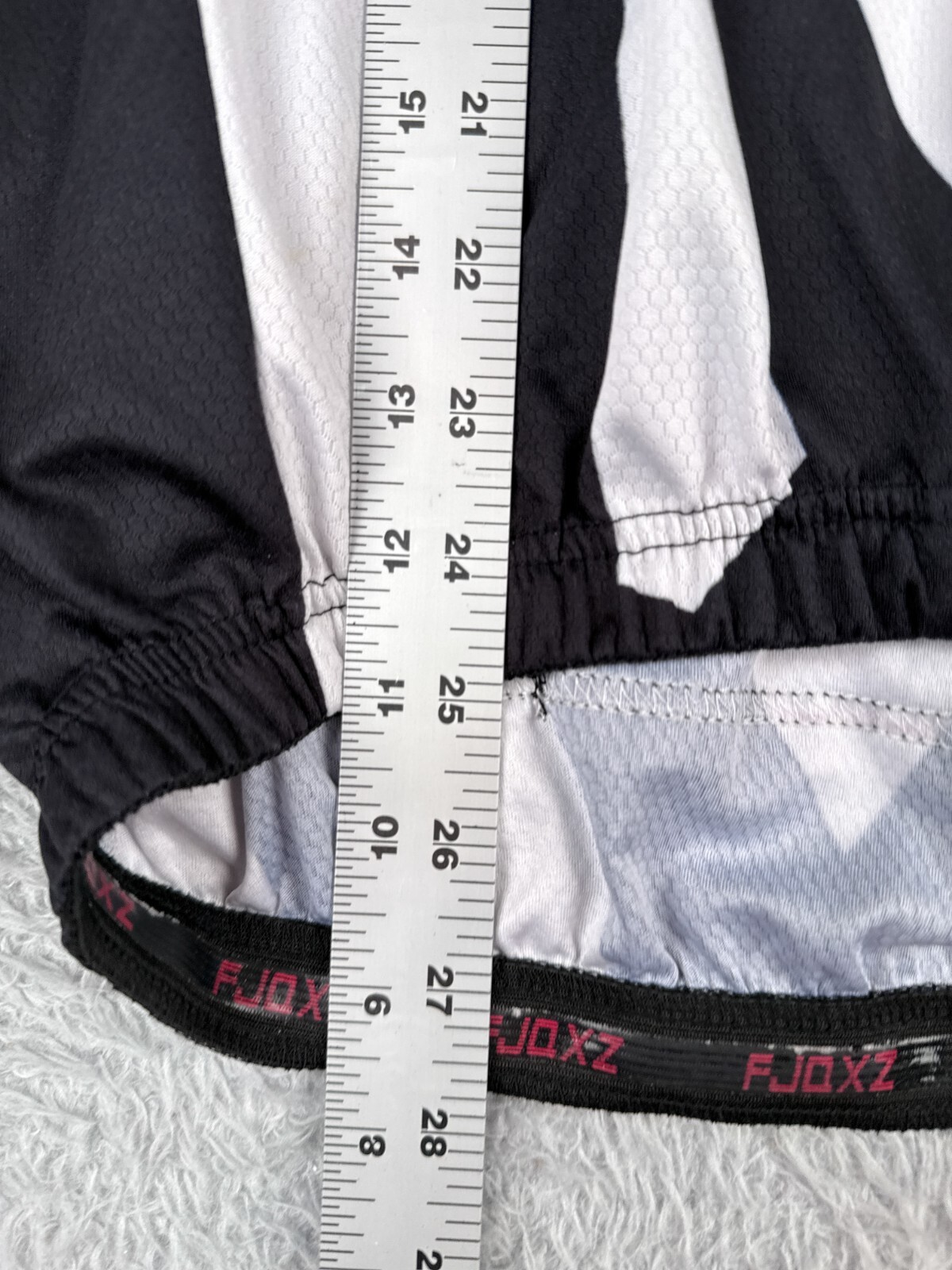FJQXZ Cycling Jersey Mens Large Black White Long Sleeve Full Zip 100% Polyester