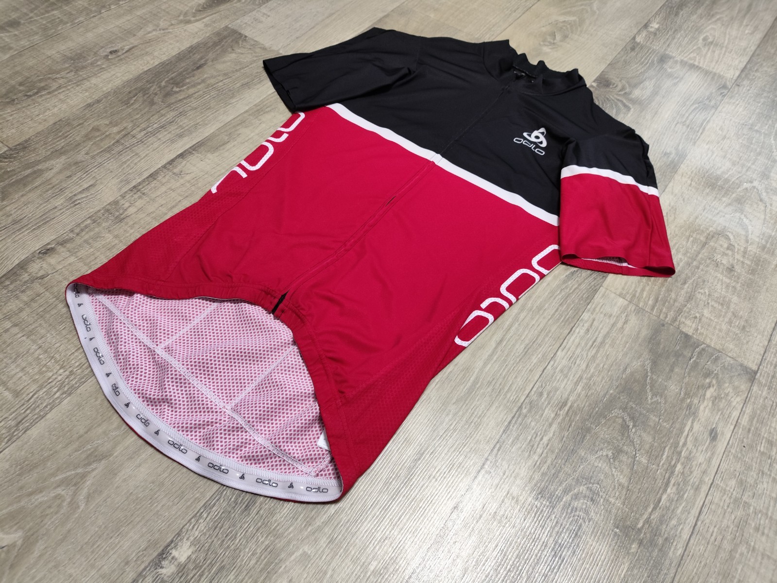 Odlo Mens Stand-Up Collar Short Sleeve Full Zip Kamikaze Cycling Jersey Size M