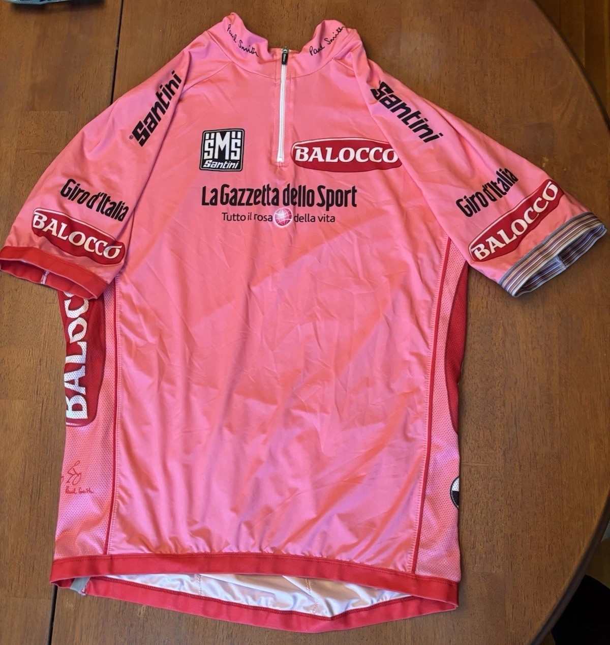 SMS Santini ITALY Cycling Jersey XL Pink 1/4 Zip Neck Racing Pockets Smith 2013