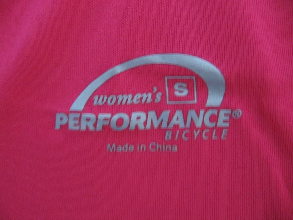 PERFORMANCE BICYCLE CYCLING JERSEY WOMEN’S SMALL FULL ZIP PINK WHITE BLACK