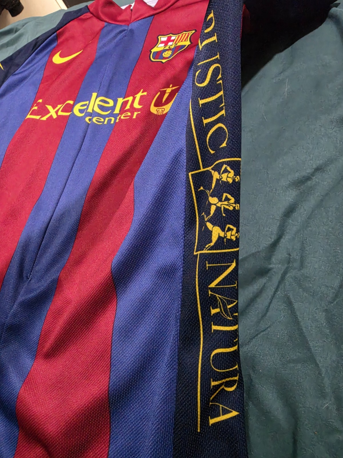 Nike FC Barcelona Cycling Jersey XL Full Zip Made In Italy Rare Excellent