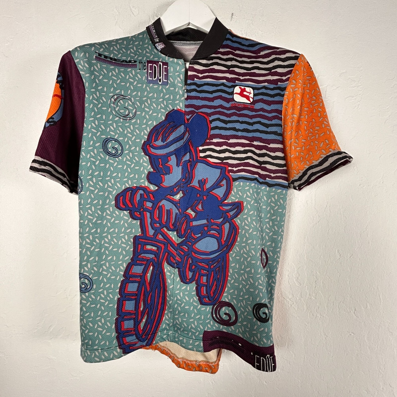 Vintage Giordana Cycling Jersey Mens Short Sleeve Zip Trail 90s Graphic Pocket