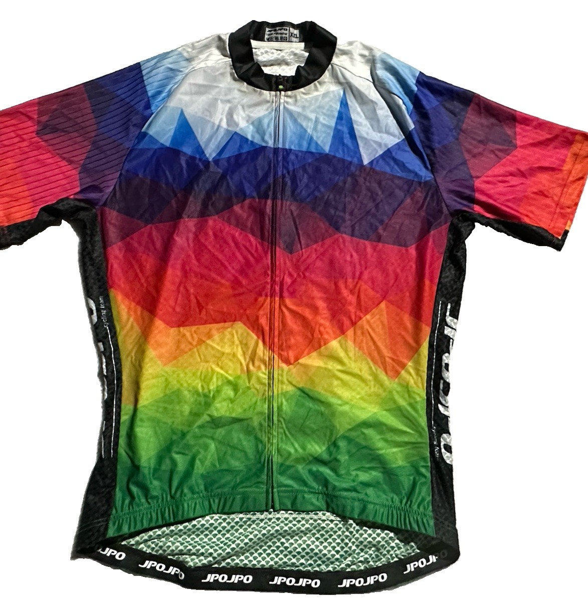 JPOJPO Men’s Cycling Jersey Bike Short Sleeve W/ 4 Rear Pockets XXL, PRIDE