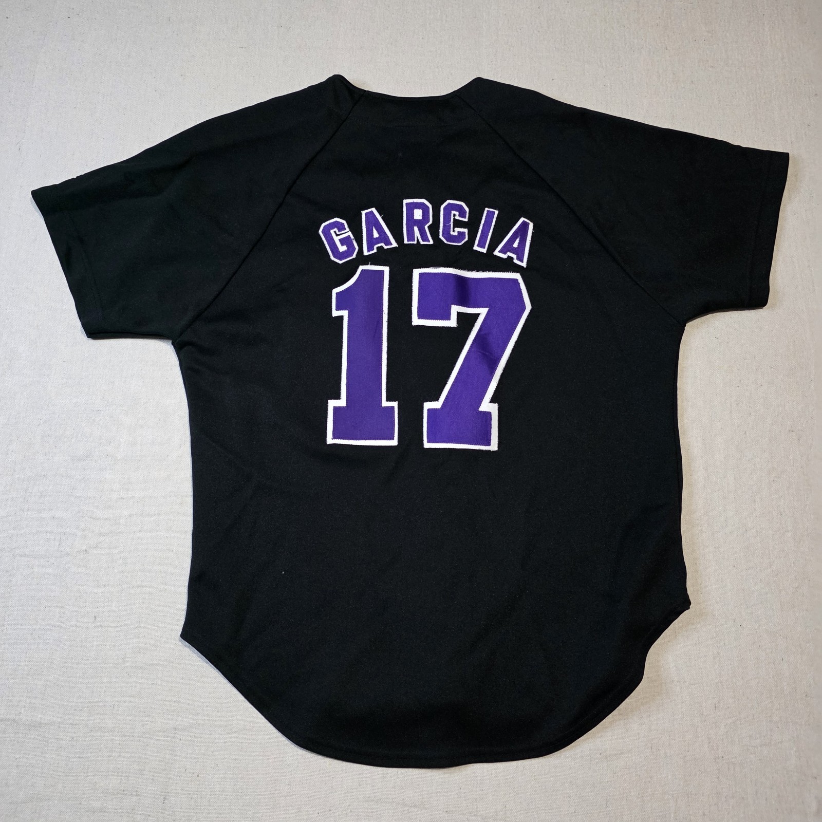 BIKE Athletic Gear Black & Purple “Eagles” Stitched Baseball Jersey Size Medium