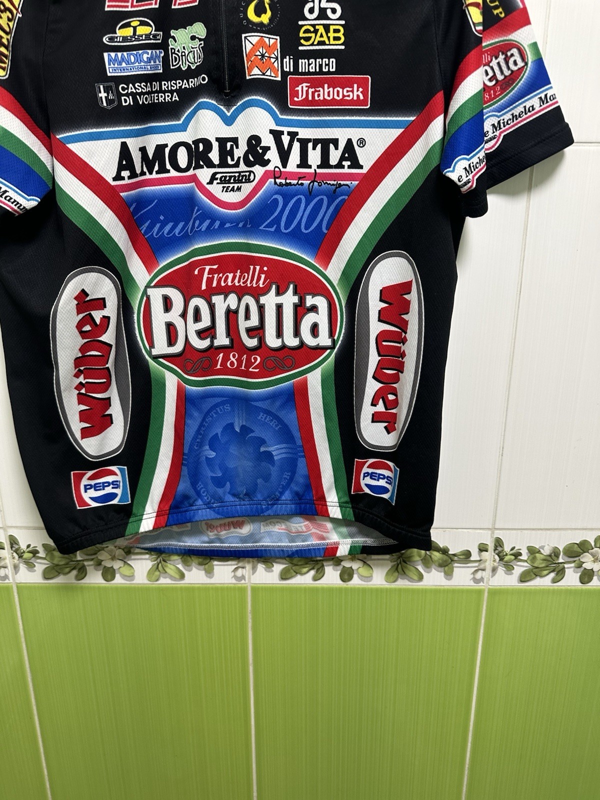 Rare Amore & Vita Beretta 2001 Giessegi cycling jersey size XL 6