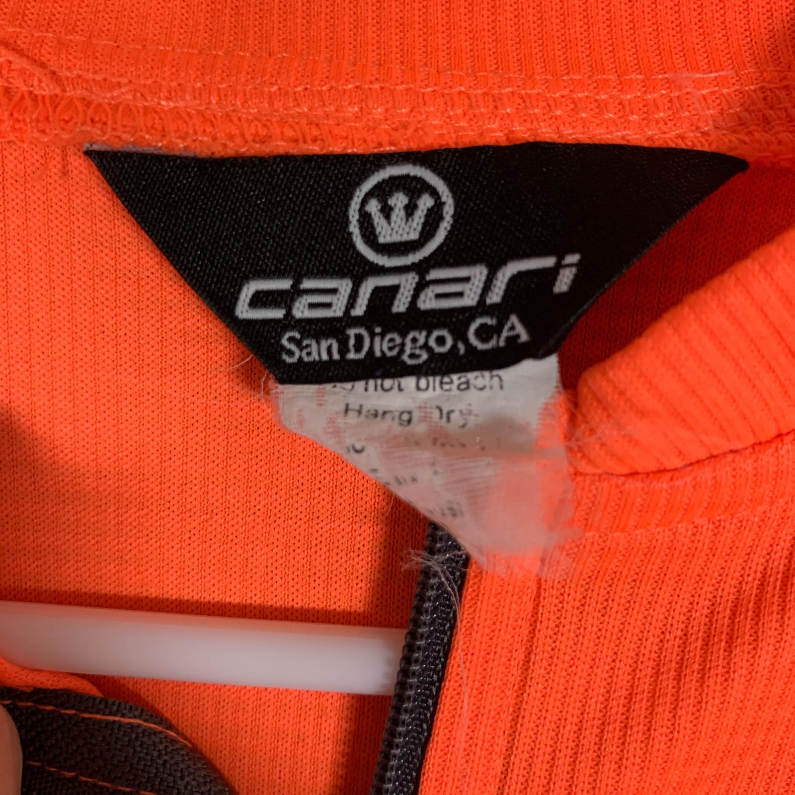 Canari Cycling Jersey Mens Medium Orange 1/4 Zip Short Sleeve Hi Vis Performance