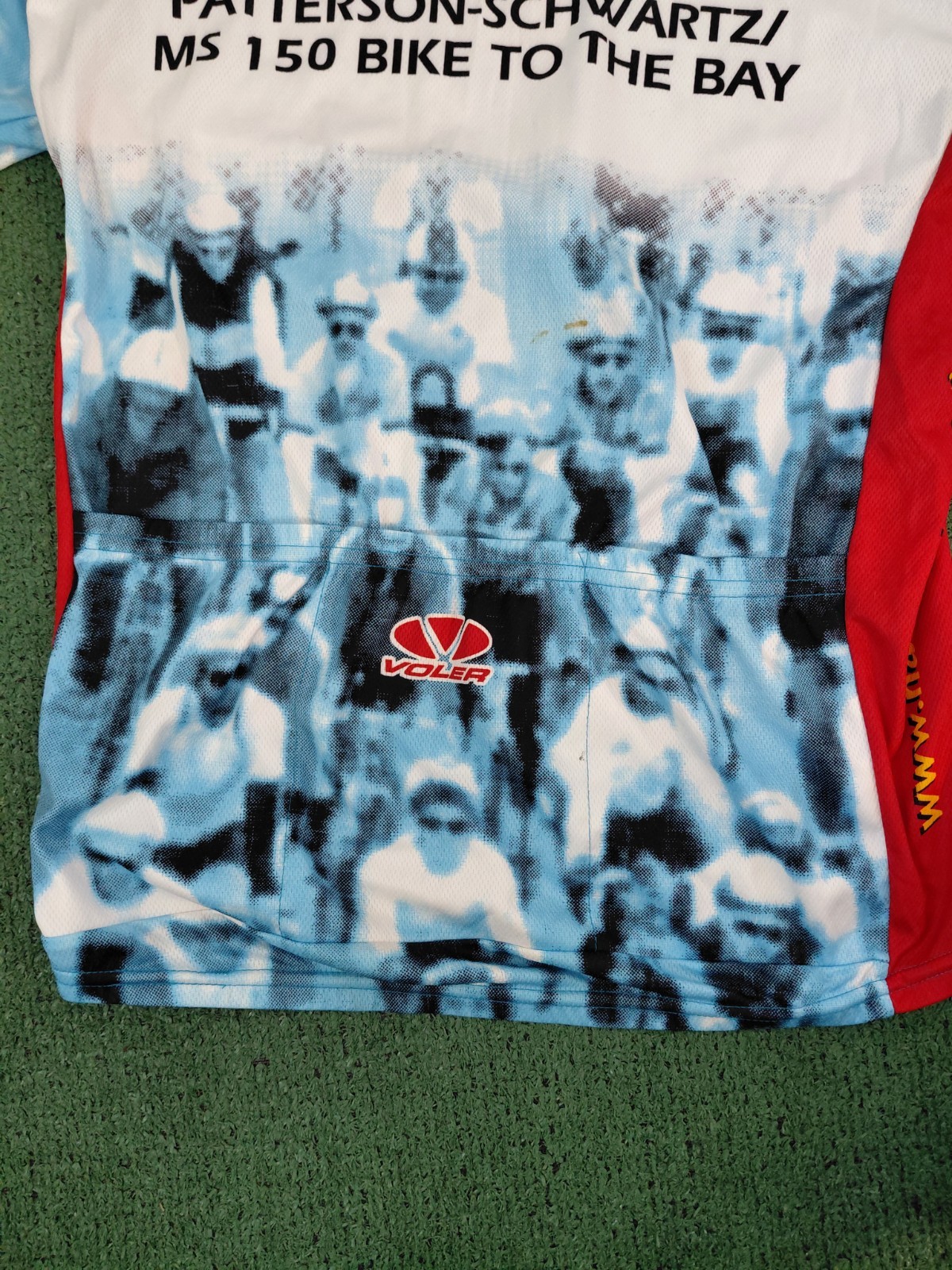 Voler MS 150 Bike Tour Blue & Red Zip Up Cycling Jersey Sz Medium