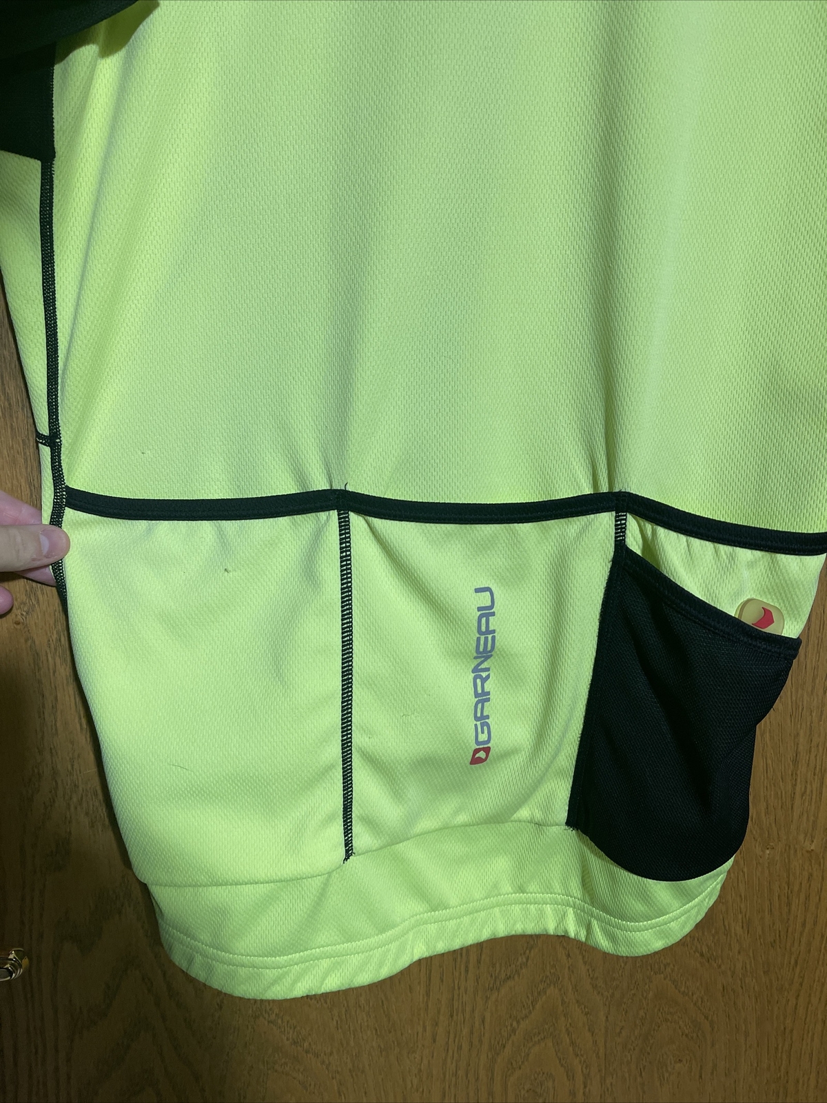 Louis Garneau Men’s Cycling Jersey Shirt Full Zip Up Short Sleeve Neon 22” Chest