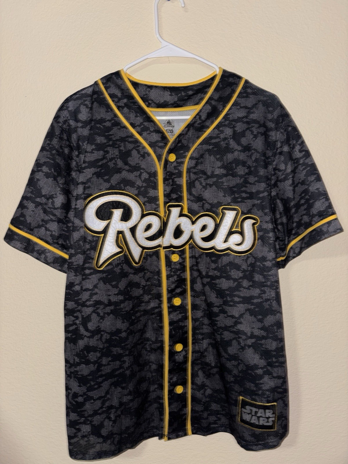 Disney Men’s Or Women’s Black and Yellow Rebels Jersey