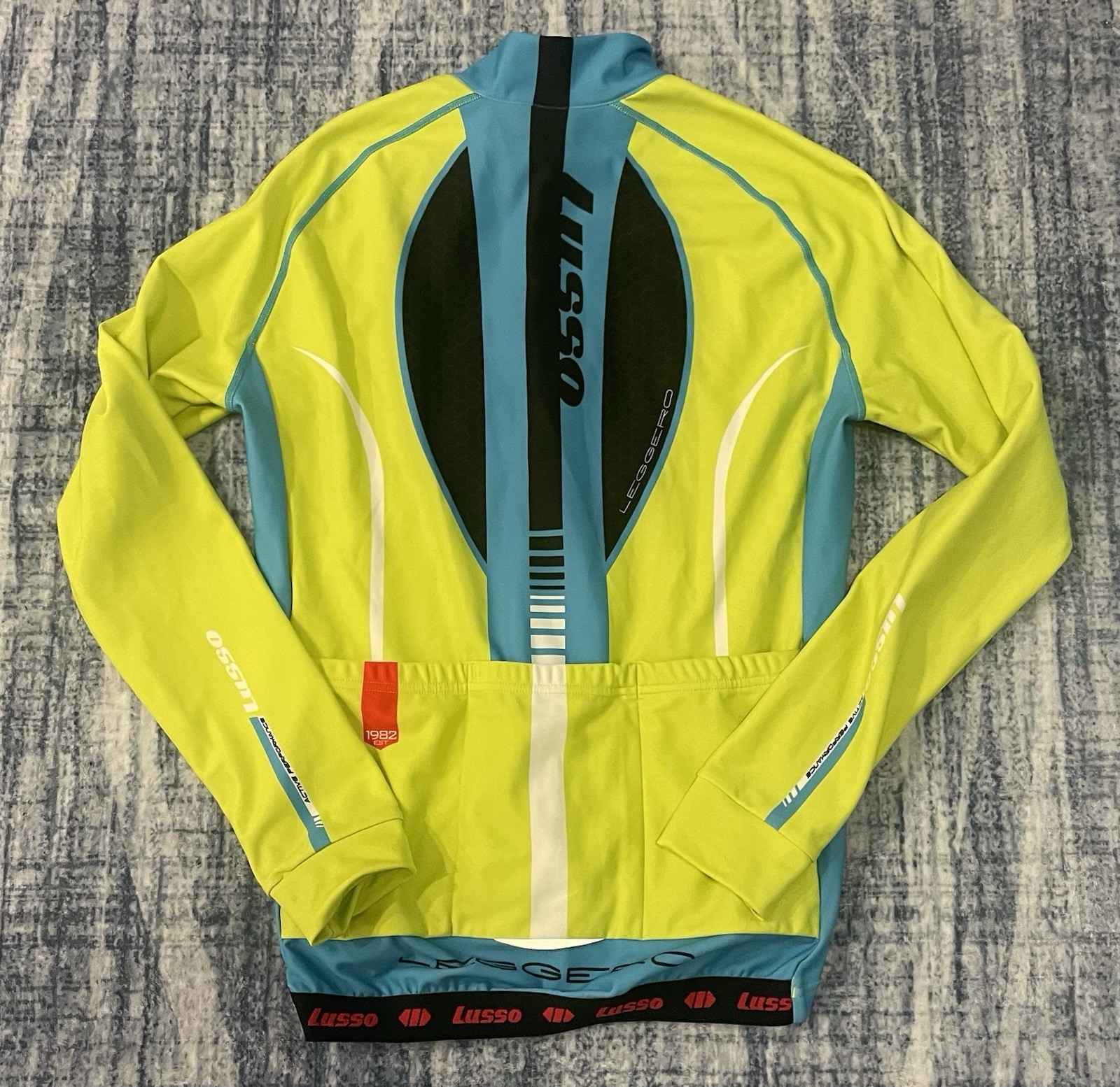 Lusso Leggero Women’s Multi Color Longsleeve Full Zip Cycle Jersey Sz Large