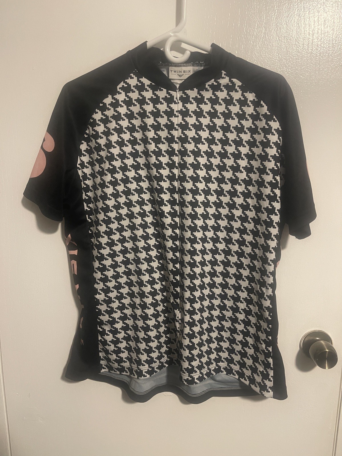 Twin Six Women’s Cycling Jersey Black/White Pink Accents Sz 2XL