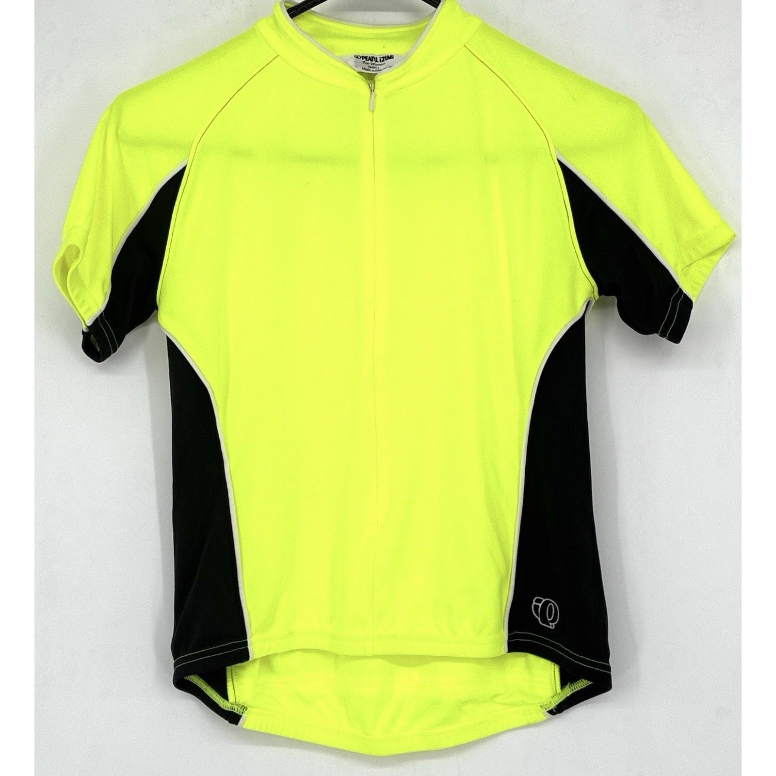 Wmns Pearl Izumi Sz S Neon YlwGrn Full zip Back pockets SS Collar