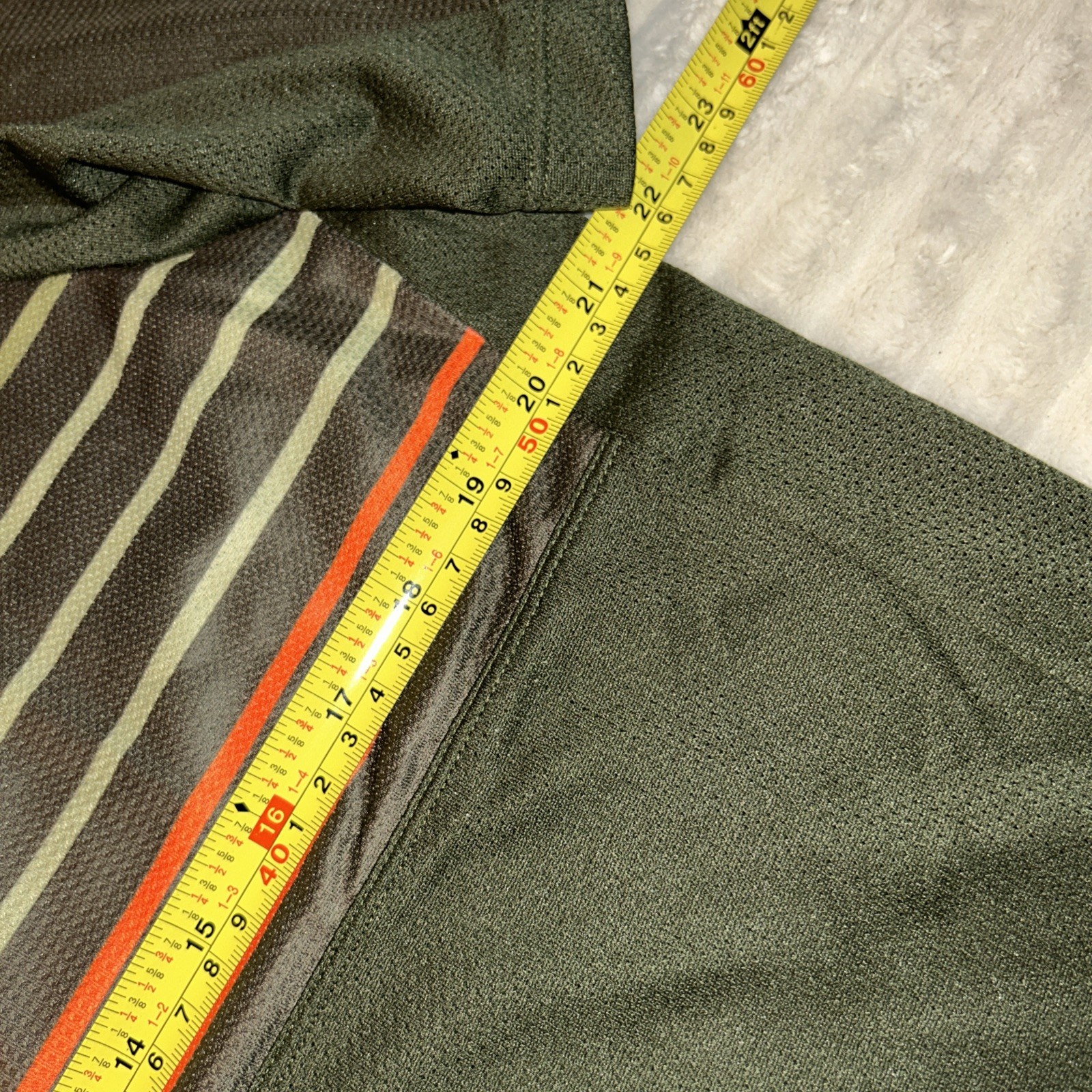 Pearl Izumi Green Striped Cycling Short Sleeve Mesh Pullover Shirt Men’s Size XL