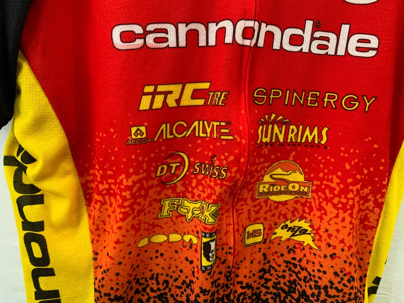 Vtge 90s Cannondale Volvo MTB Cycling Jersey Made in USA Mens L Red Yellow#244