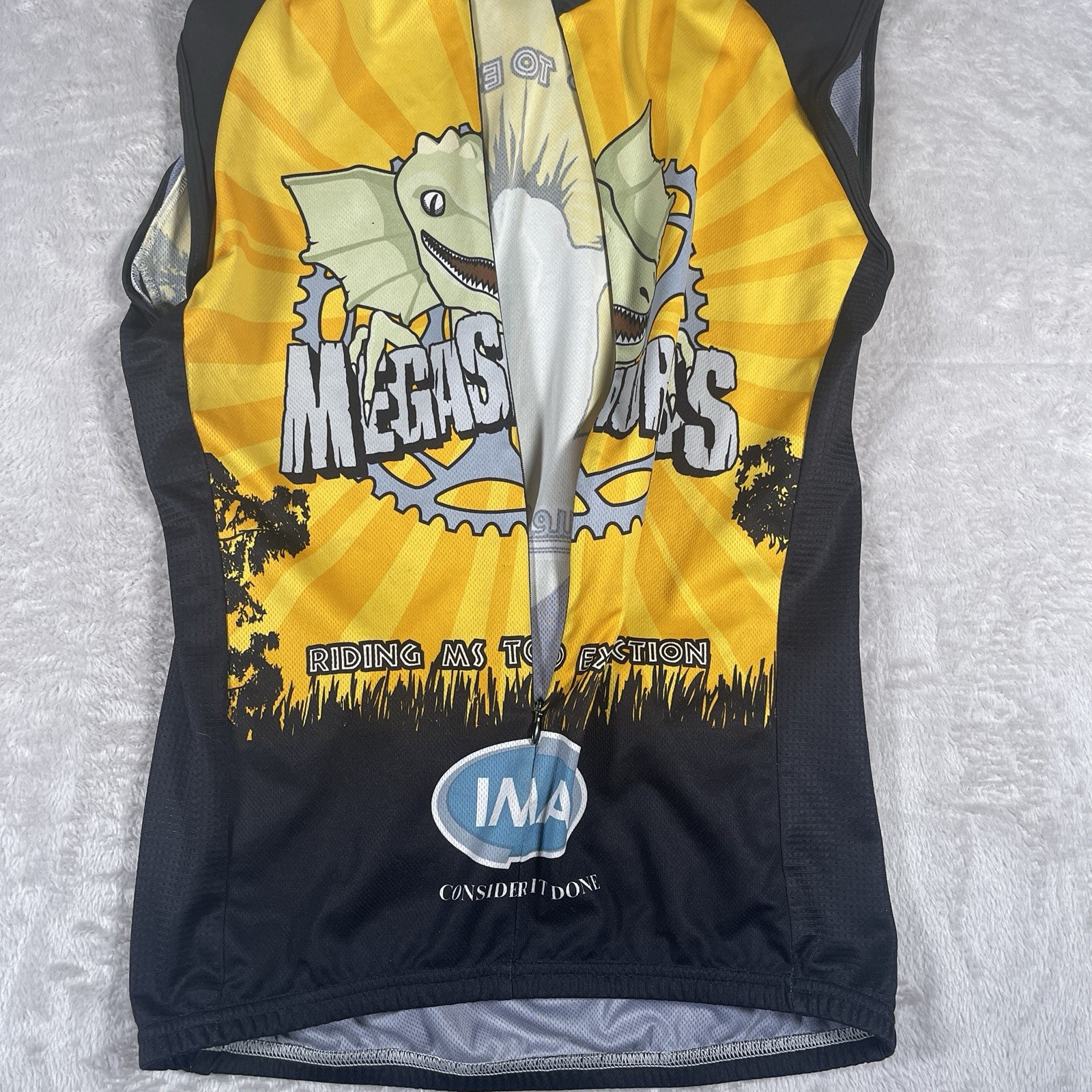 Safety Megasaurus Riding To Extinction Sleeveless Cycling Jersey Women’s L/XL