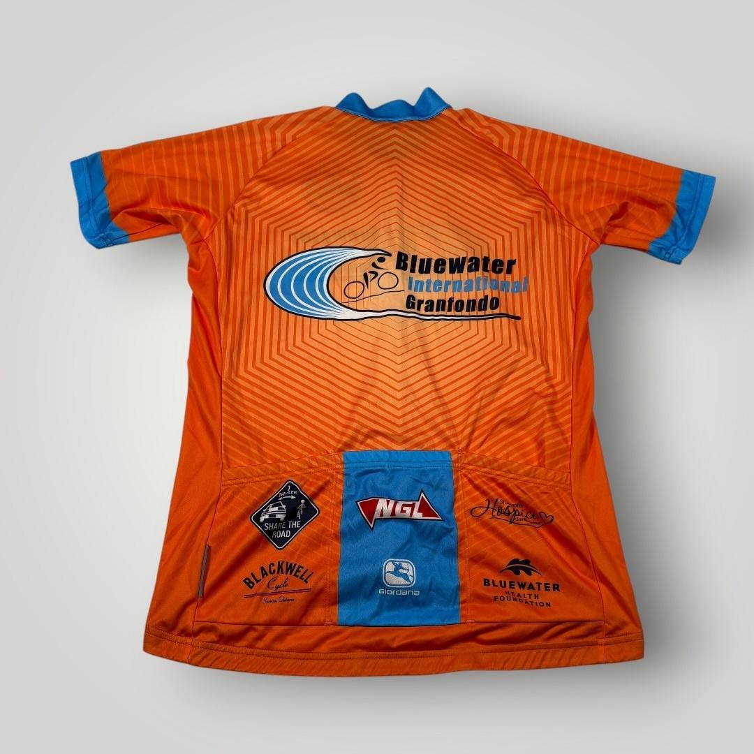 Giordana Cycling Jersey Mens XL Orange Bluewater Granfondo Full Zip Italy Road