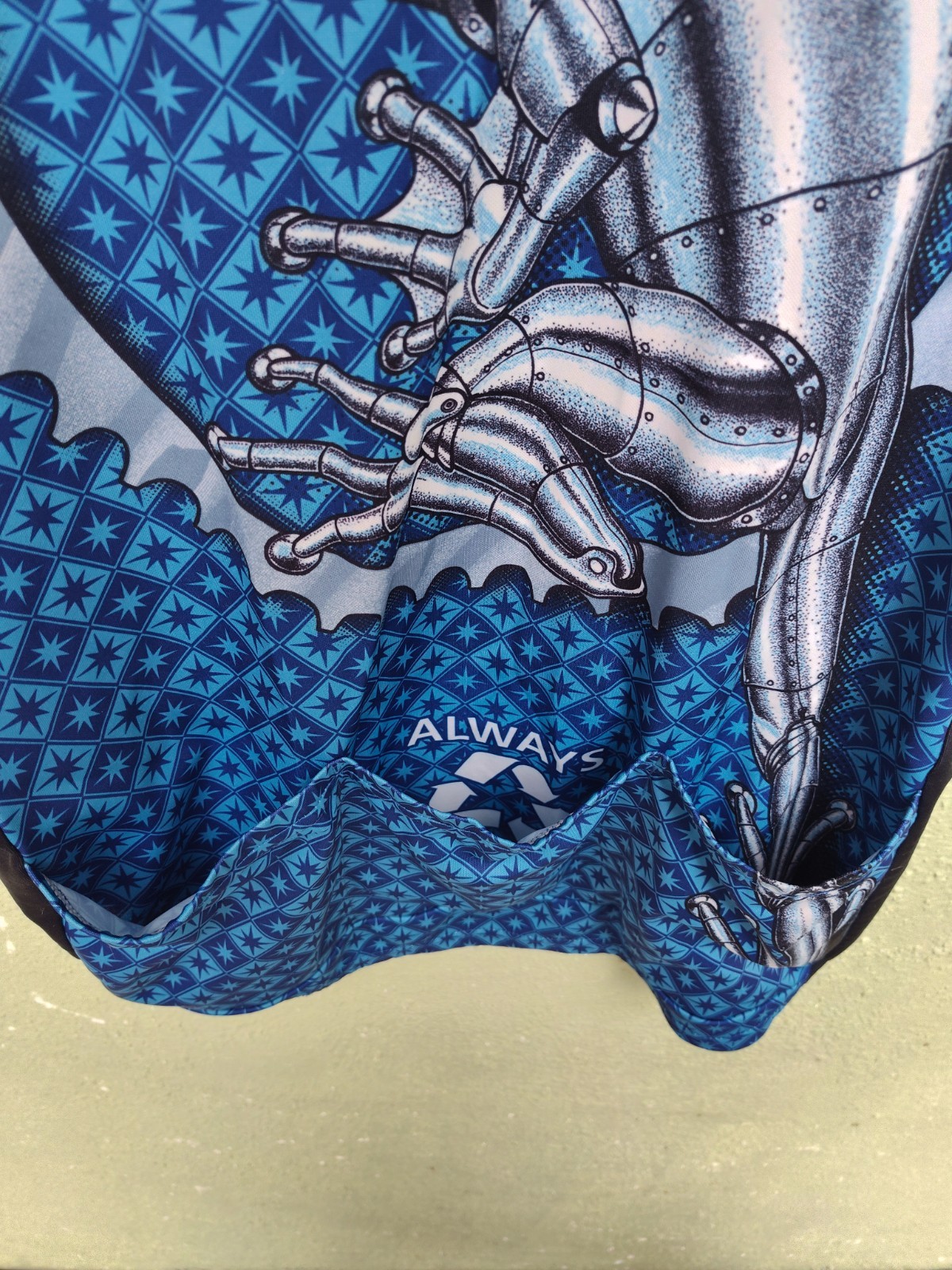 Primal Cycling Jersey Men L Blue 3/4 Zip Coolmax Frog Made USA Bike