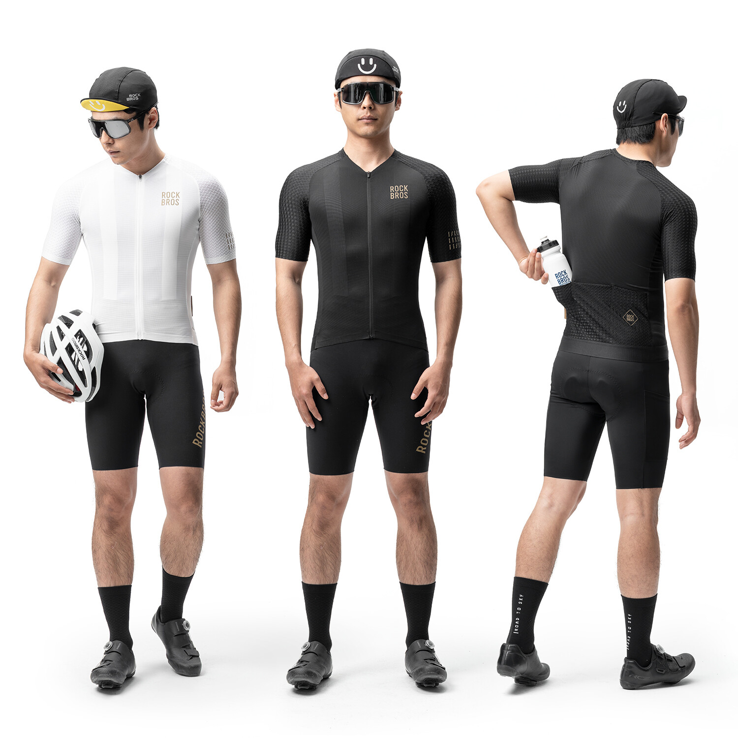 ROCKBROS Men’s Cycling Jersey Short Sleeve MTB Road Bike Shirt Pocket Quick Dry