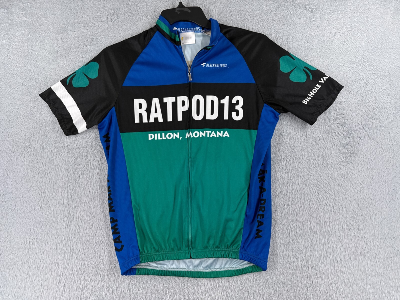 Black Bottoms Cycling Jersey Adult Large Green Blue RATPOD13 Dillion Montana