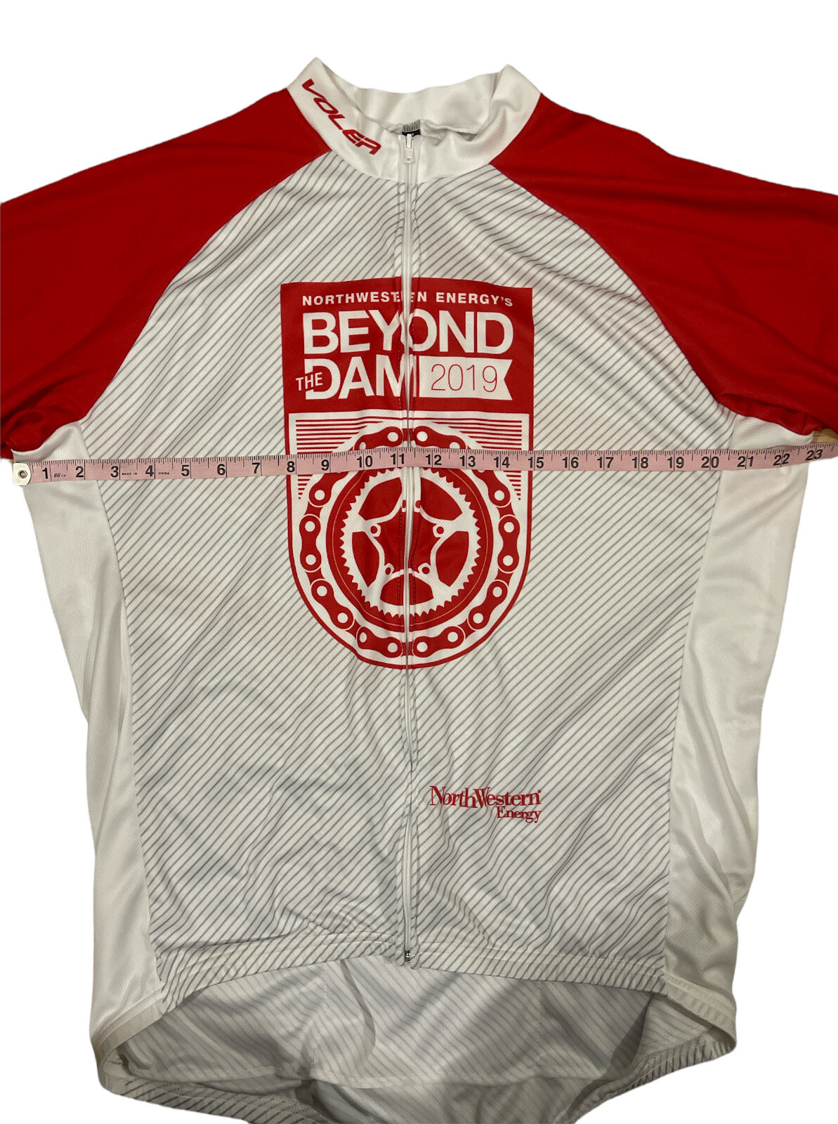 mens VOLER cycling jersey size 2X red and white full zip lightweight