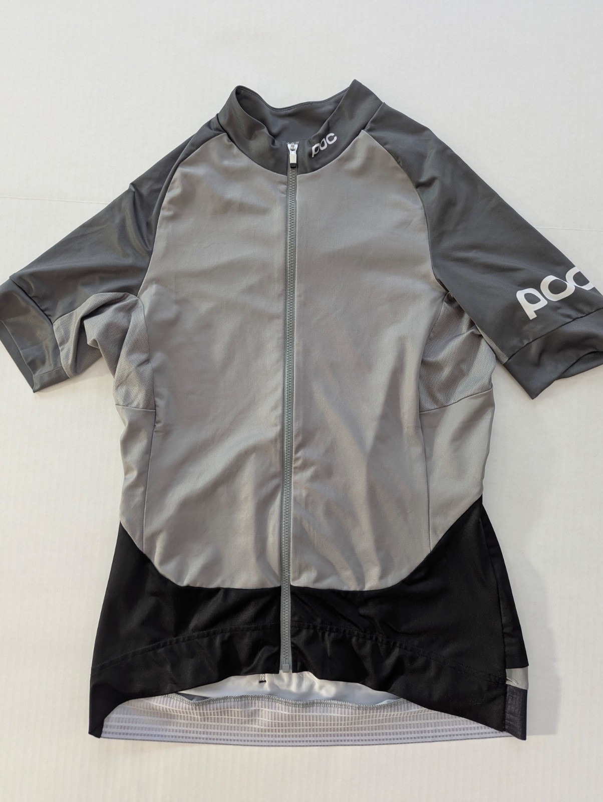 POC Cycling Jersey Women’s Size Medium Full Zipper Front Gray Black Accent