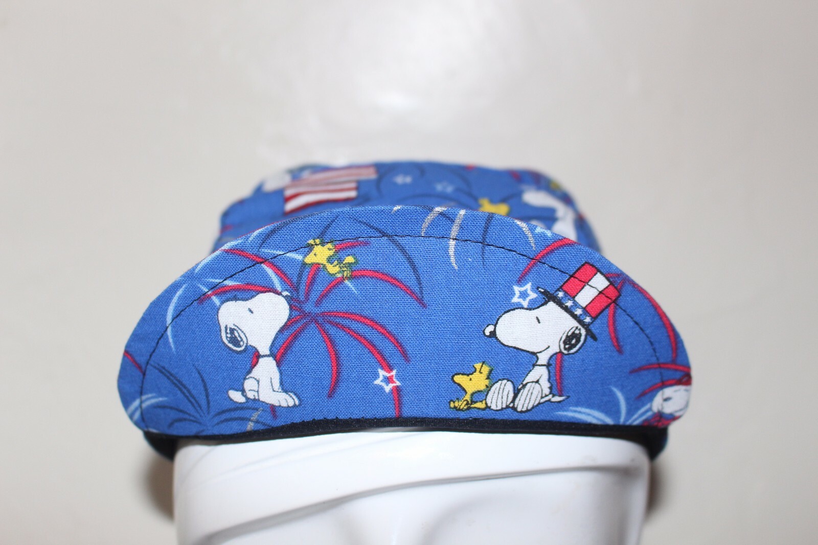 CYCLING CAP SNOOPY I AM AMERICAN 100% COTTON HANDMADE IN USA S M L