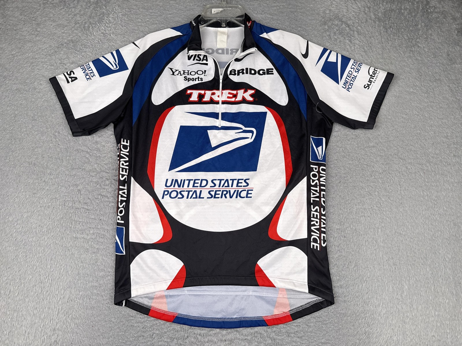 Nike Cycling Jersey Mens Extra Large USPS Trek Team 1/4 Zip Pockets Road Bike