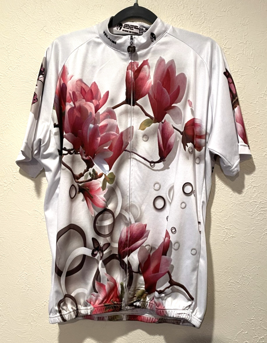 Paladin Women’s Bicycle Jersey Floral Multi Color Full Zip Cycling 2XL