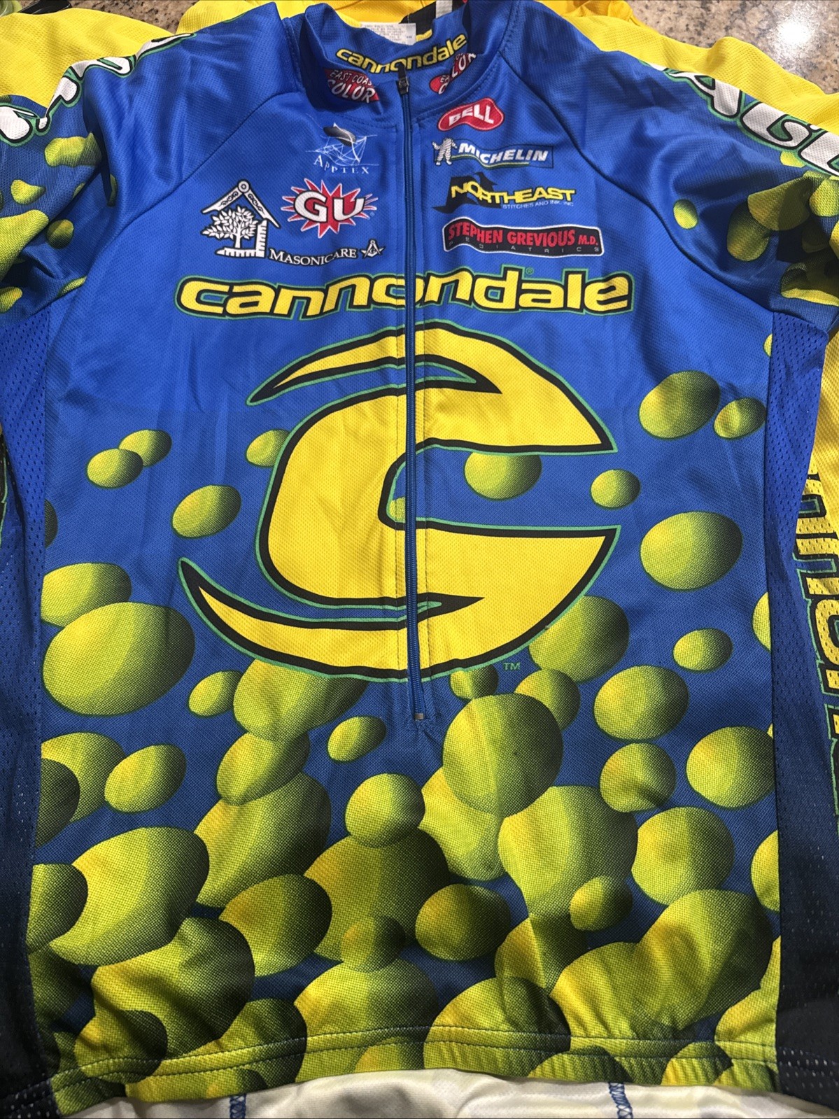 Cannondale GU Michelin Vintage Jersey Cycling Bike T-Shirt Size Large Zip