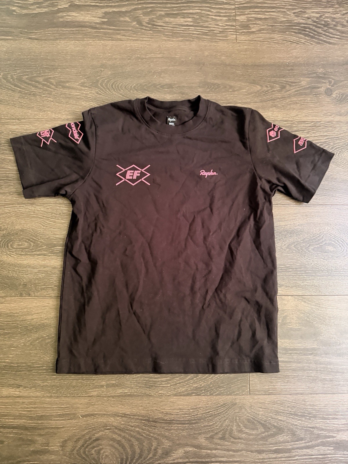 Rapha Women’s T Shirt Small EF Pro Cycling Team Black Cotton