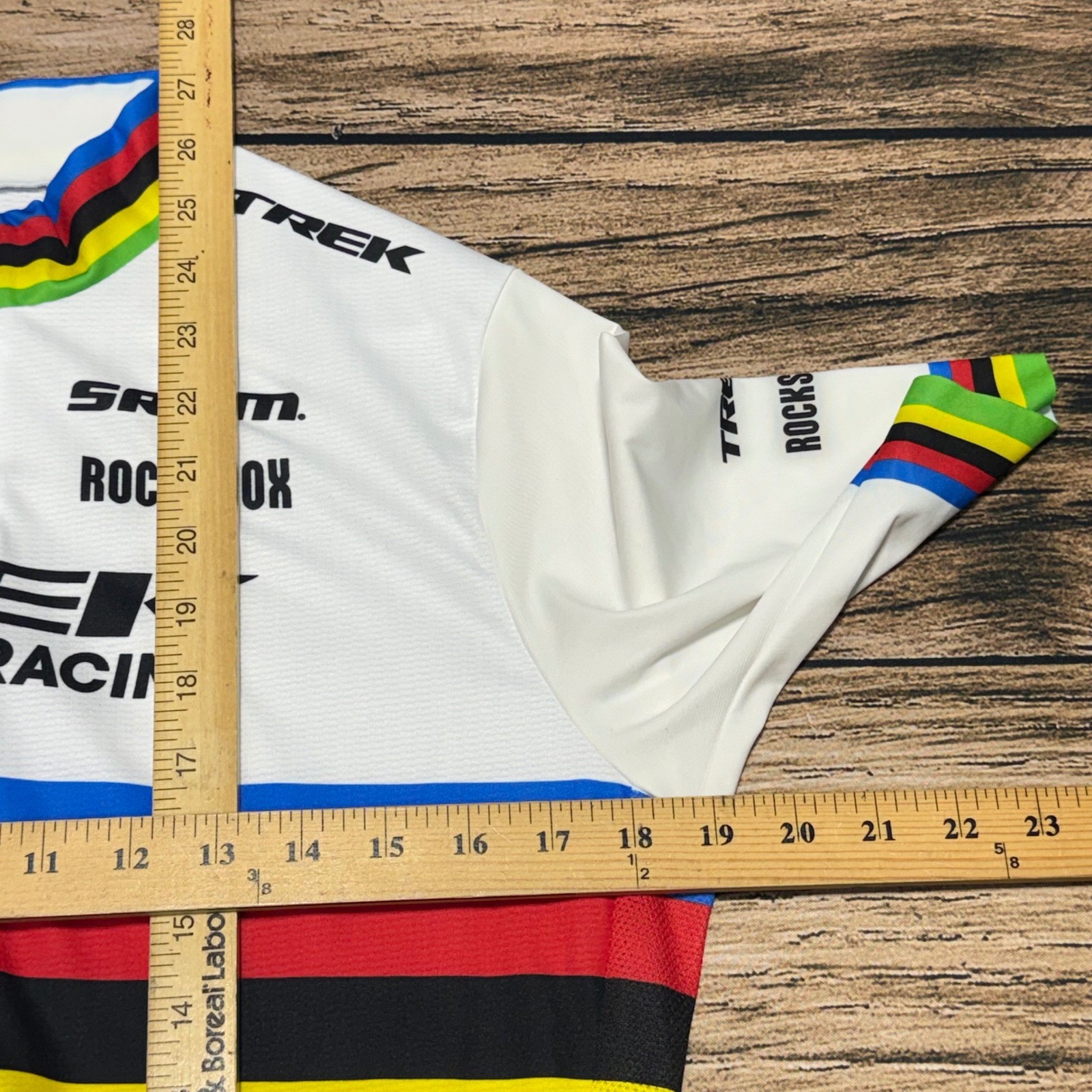 Santini Cycling Jersey Men XL White Trek Factory Racing UCI Rainbow SRAM Jersey