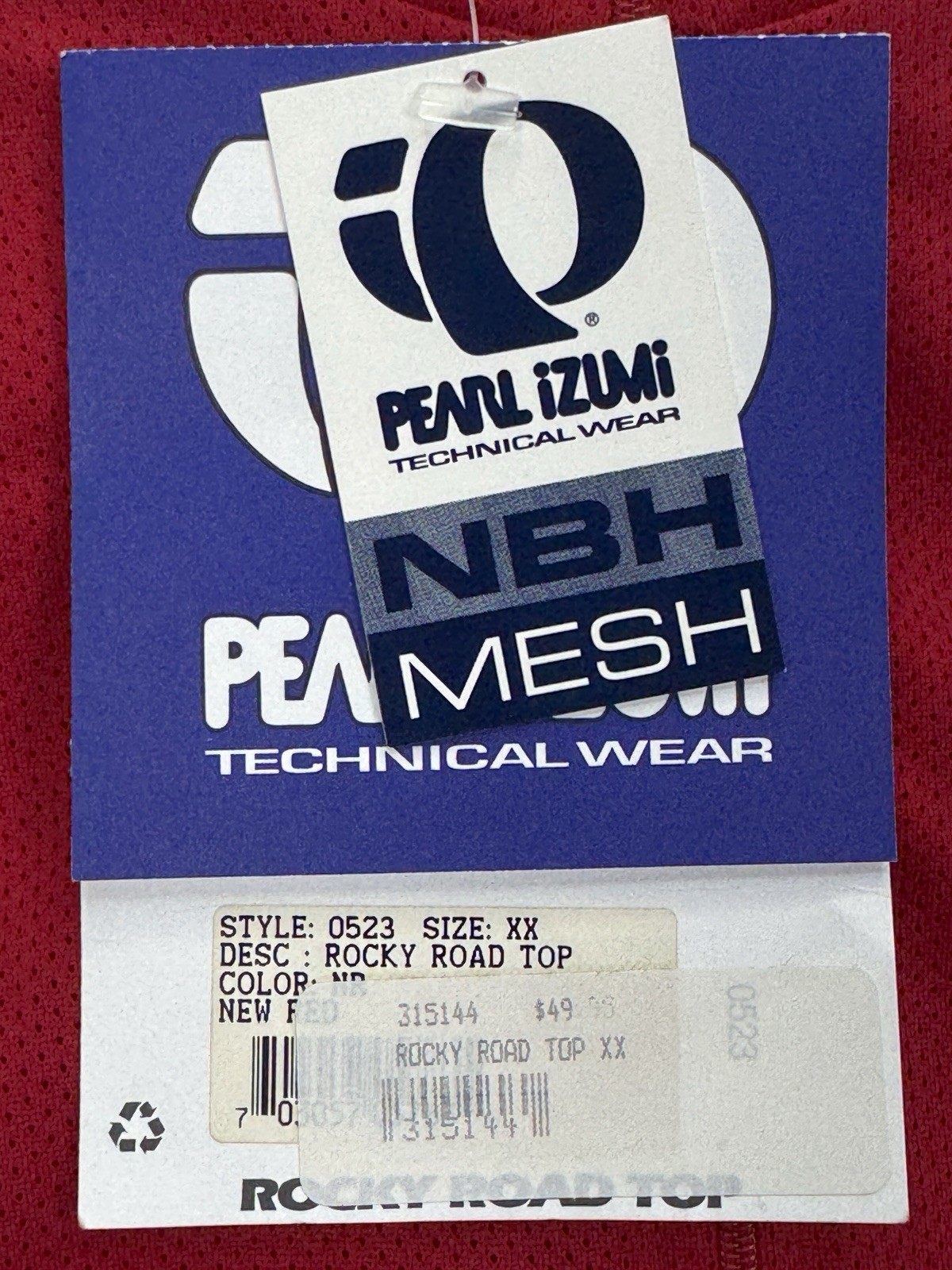 Vintage Pearl Izumi USA Technical Wear NBH Mesh Mens 2X Red Cycling Shirt