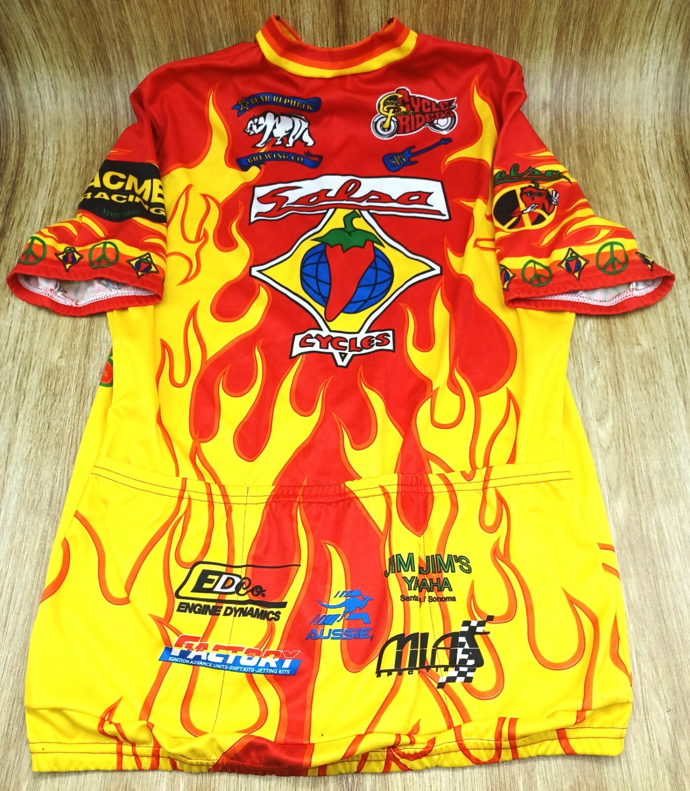 SALSA CYCLES Cycling-Aussie Full Graphic Cropped Racing Shirt XL Vintage