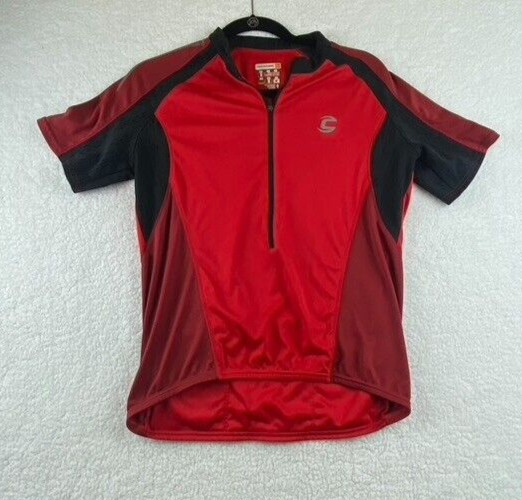 CANNONDALE Mens Jersey Shirt Cycling Red Compression Half Zip Bib Bike