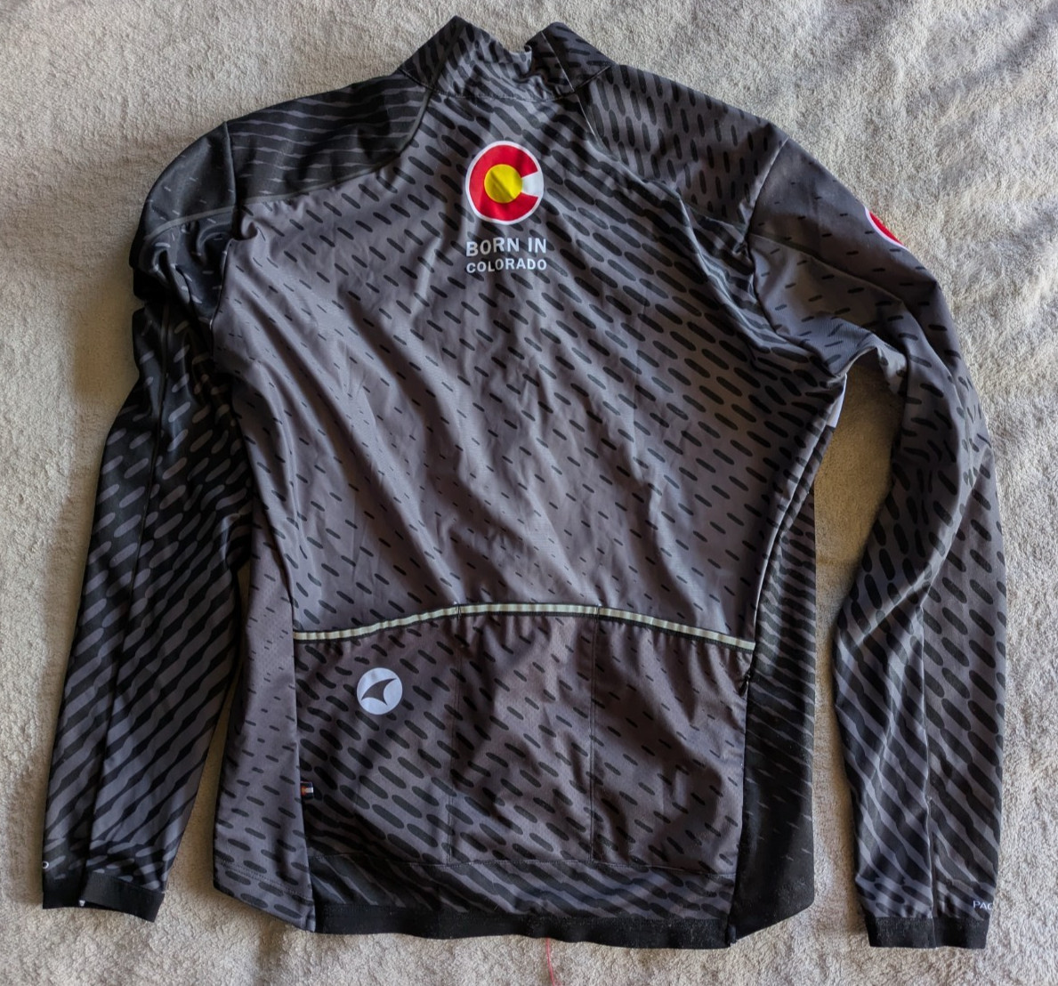PACTIMO Cycling Windbreaker Jacket Softshell Mens M Black Gray Windstopper