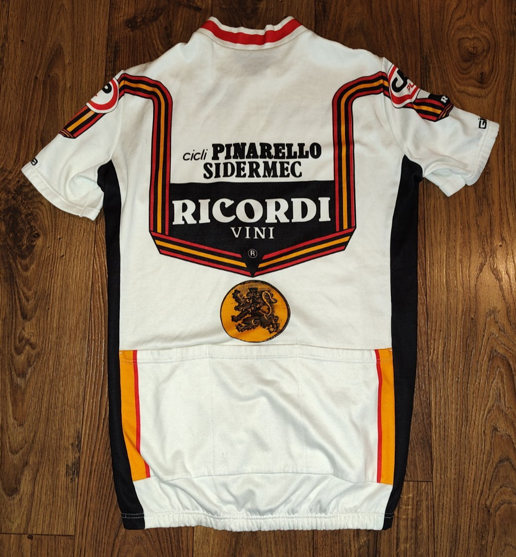 Giordana Pinarello Sidermec Ricordi Vini 1/4 Zip Cotton Blend Cycling Jersey