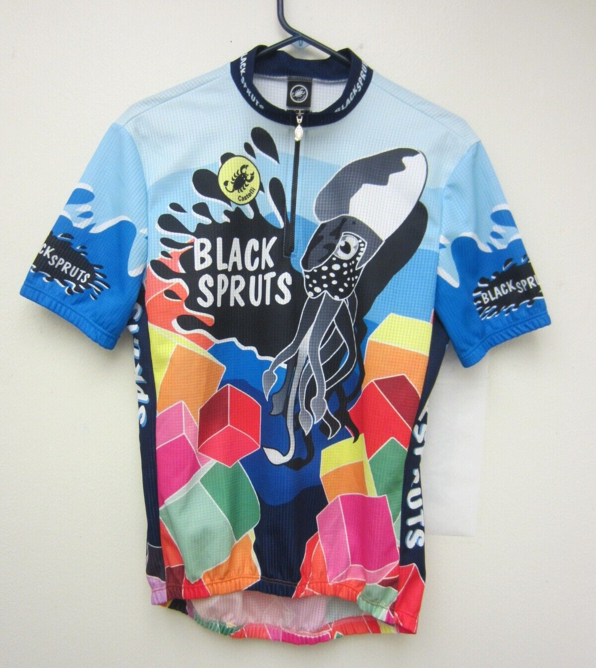 Rare Castelli Cycling Jersey Mens XL 1/4 Zip “BLACK SPRUTS” Made in Italy