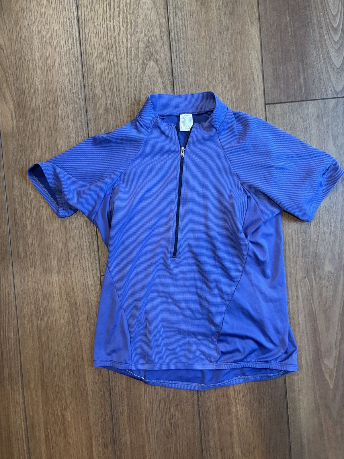Vintage Patagonia Cycling Shirt Jersey women small Blue 1/2 Zip Polyester