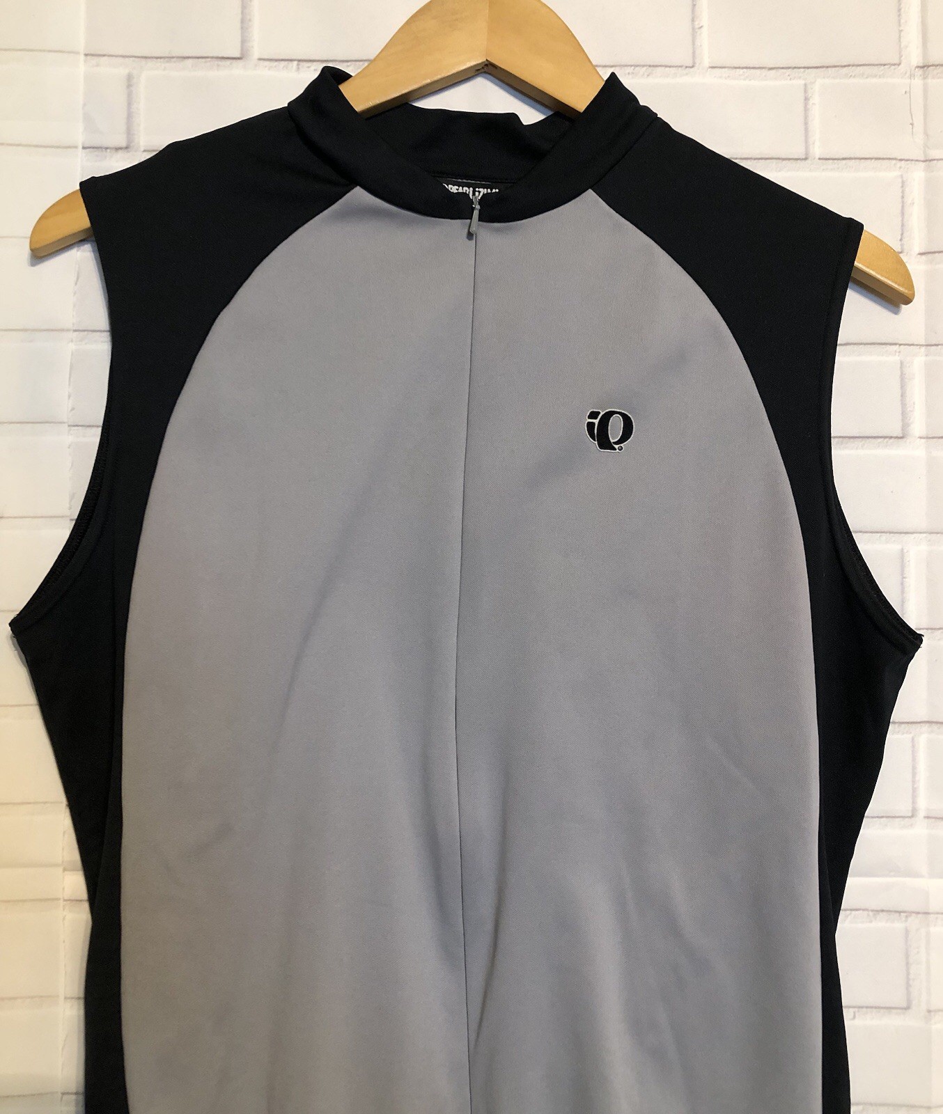 Vintage Pearl Uzumi Gray Black Sleeveless Bike Cycle Cycling Zip Jersey L