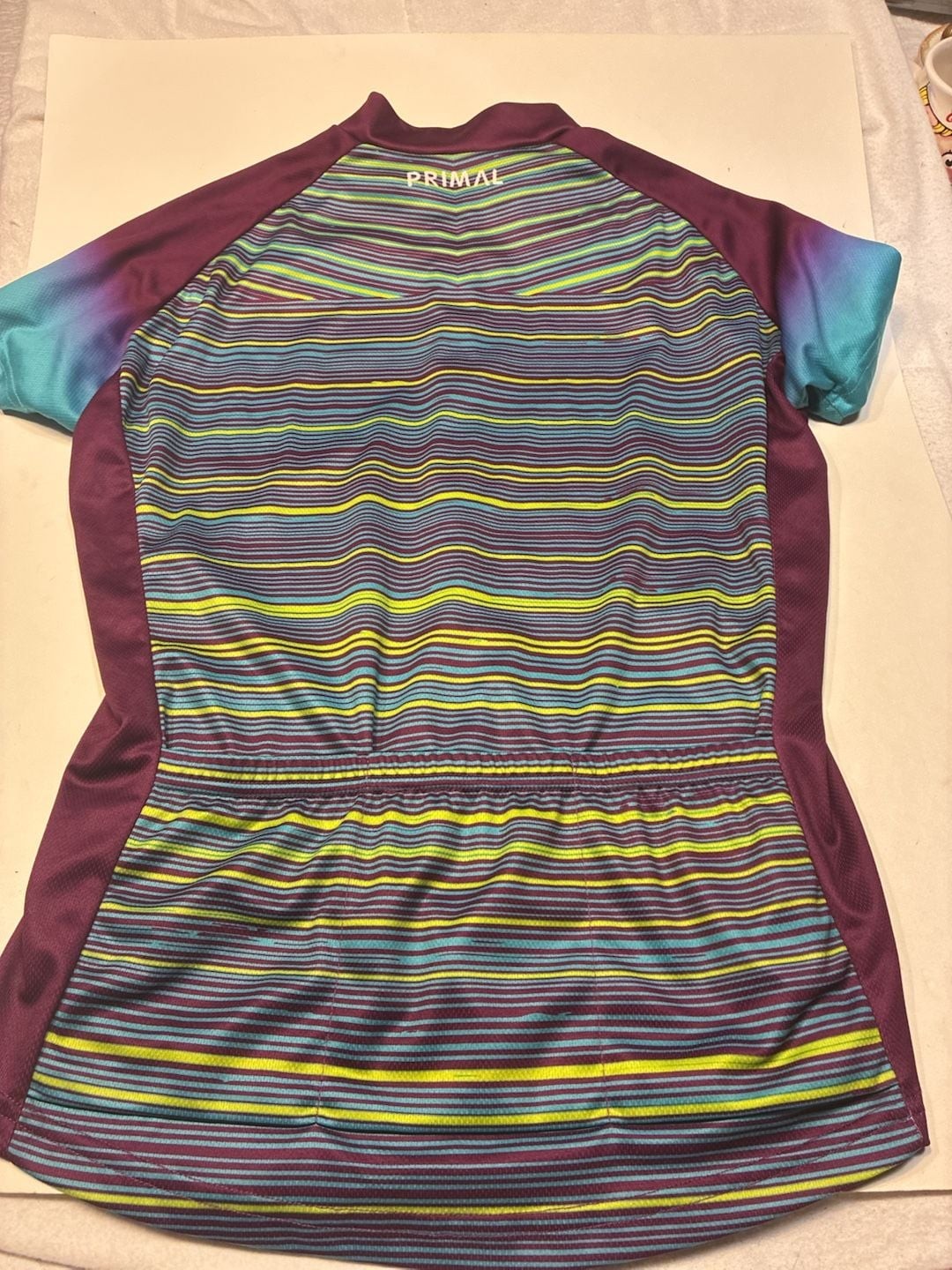 Primal Wear Women’s Sport Cut Cycling Jersey in Selara Multi-Color Striped Desig