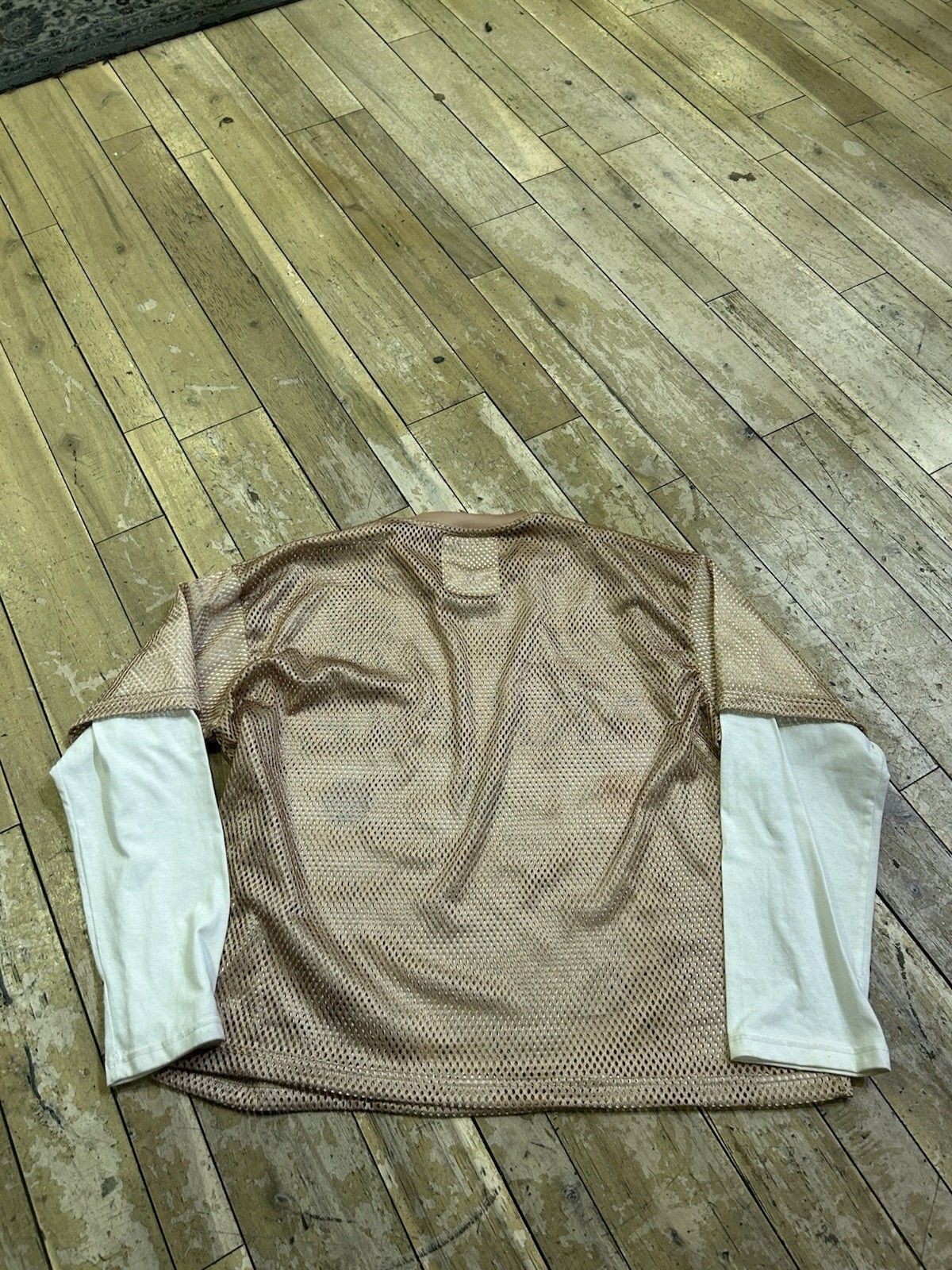 Size M – Arkyve Double Layer Jersey – Tan / White