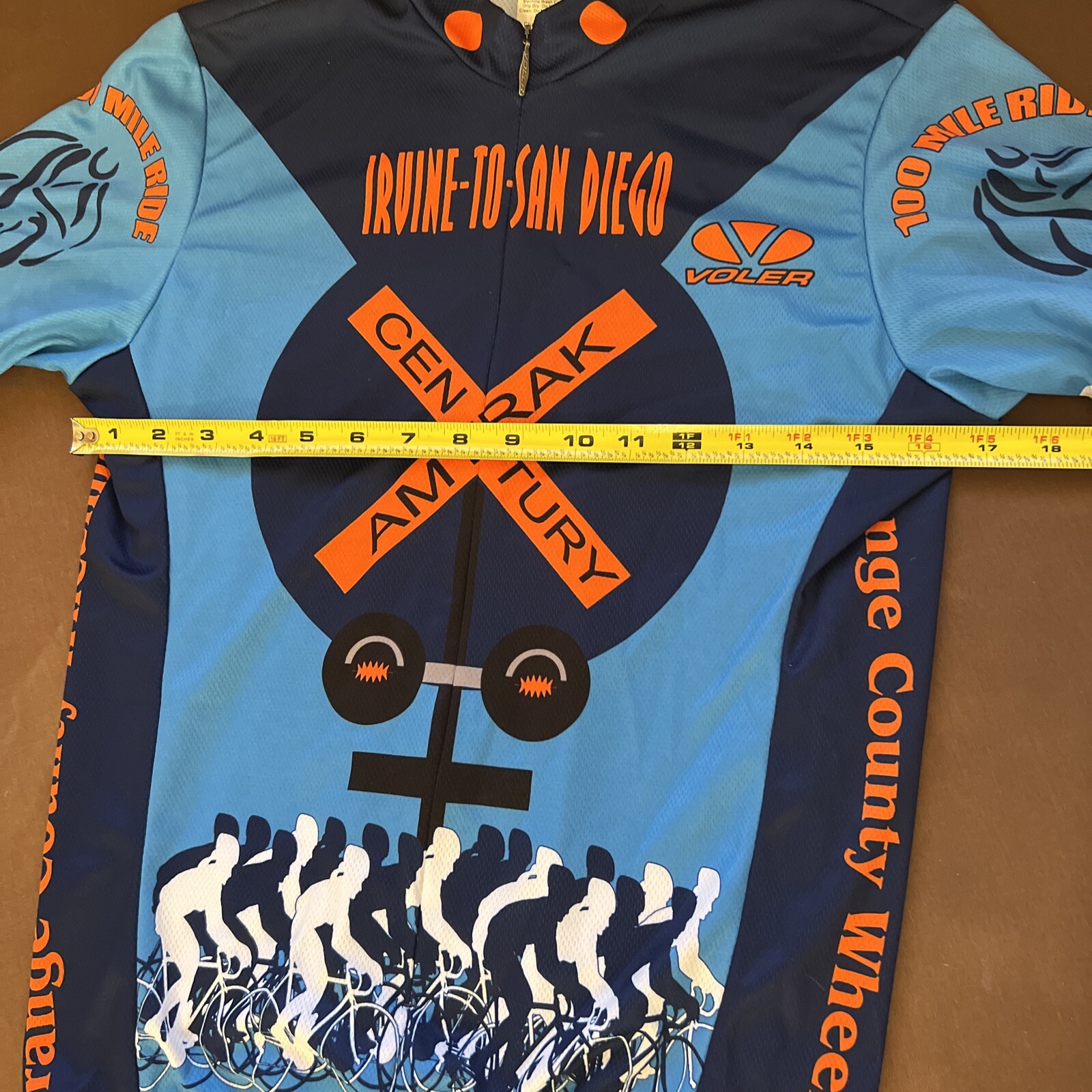 2008 Amtrak Century Wmn SM Club Set-In Zip Front Cycling Jersey Irvine-SanDiego