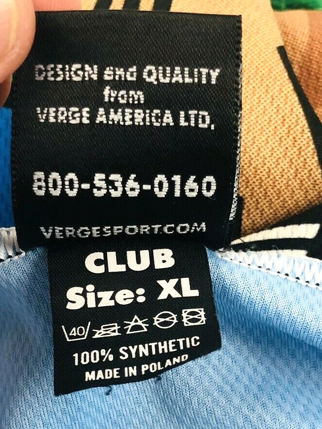Verge Sport Mens Synthetic Bicycle Jersey Ride For Breath Lung Cancer Size XL