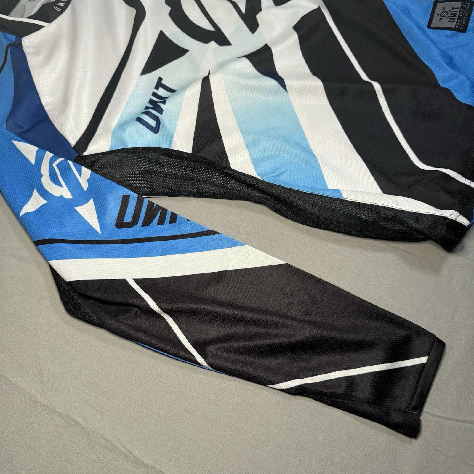 UNIT Motocross Jersey Blue Black White Star Pattern Design Long Sleeve – Size M￼