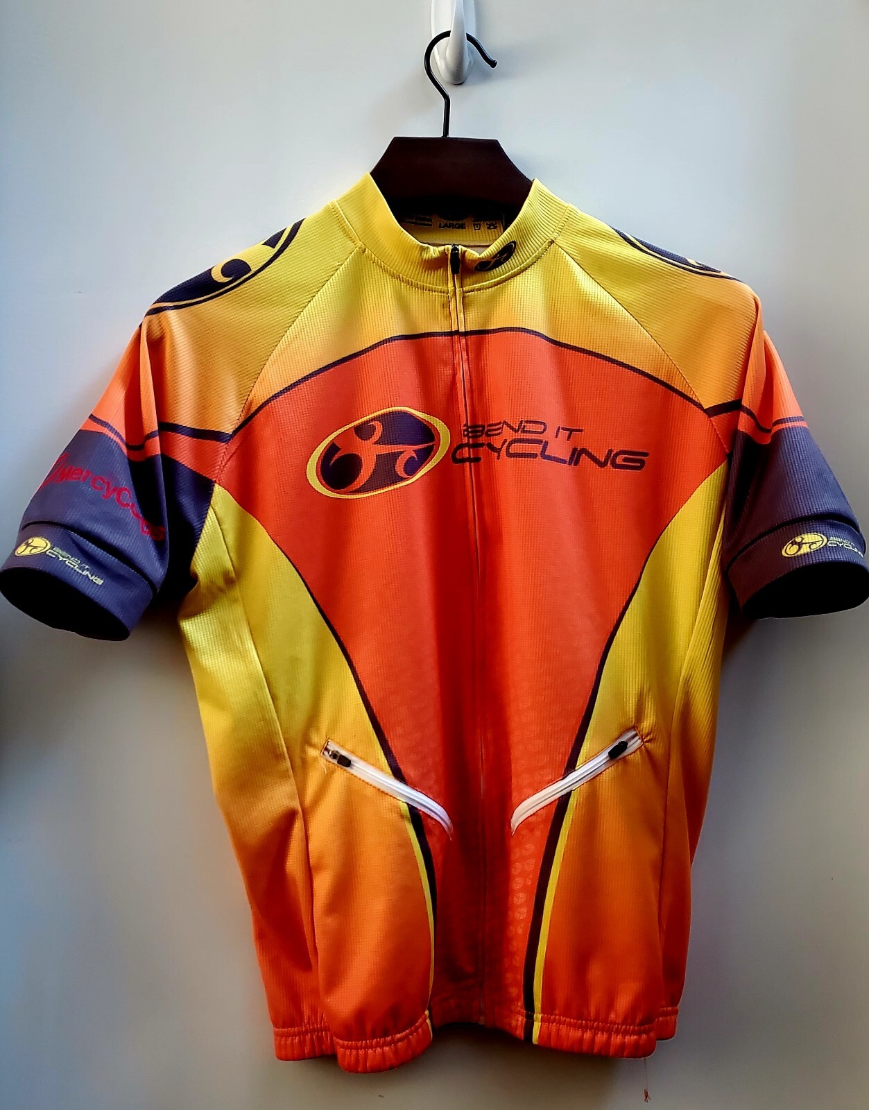 Bend It Cycling Jersey Bundle LG Club Cut (1) Org/Yel(1) Org/Yel/Grn Cycle Bike