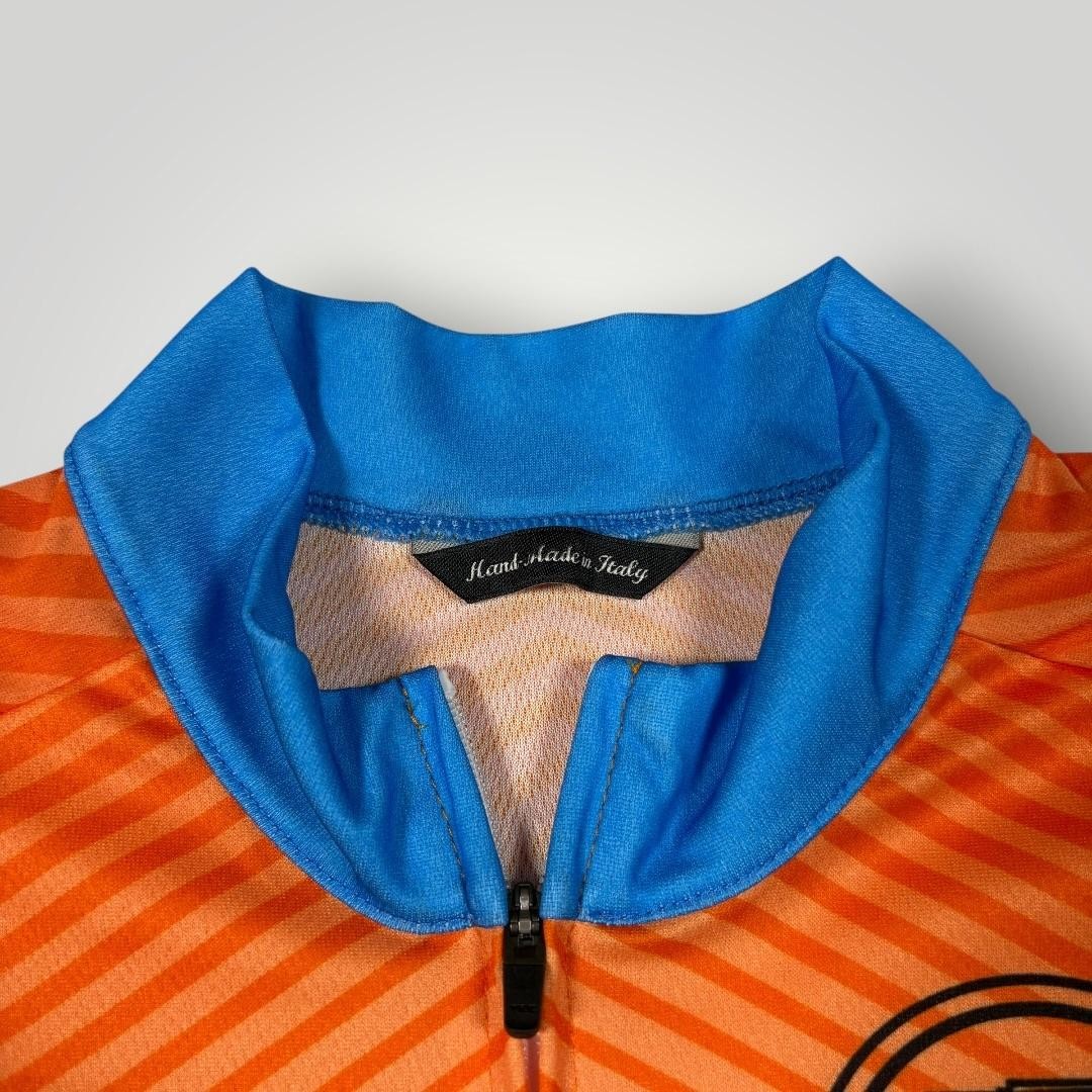 Giordana Cycling Jersey Mens XL Orange Bluewater Granfondo Full Zip Italy Road